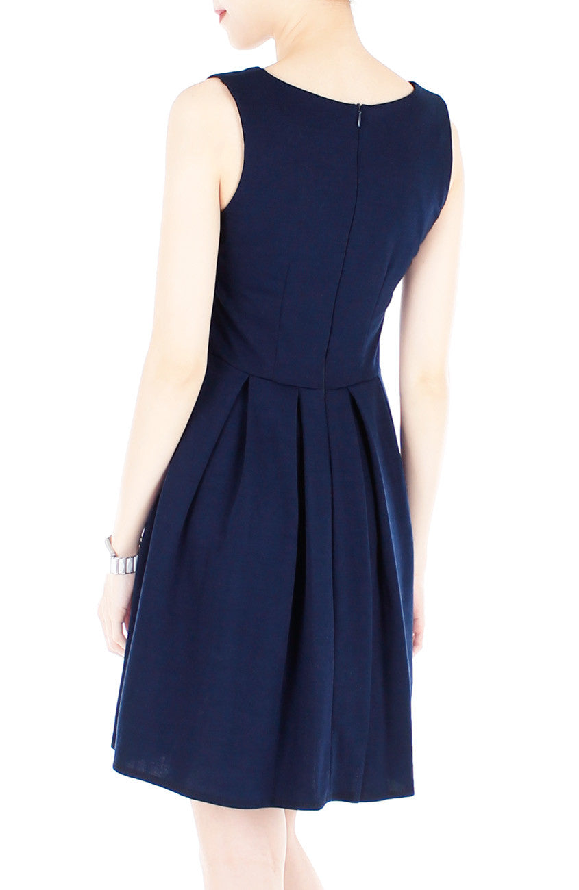‘Audrey Hepburn’ PETITE Flare Dress - Midnight Blue