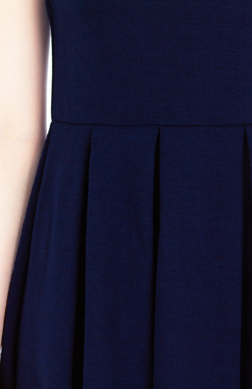 ‘Audrey Hepburn’ PETITE Flare Dress - Midnight Blue
