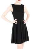 ‘Audrey Hepburn’ PETITE Flare Dress - Noir Black