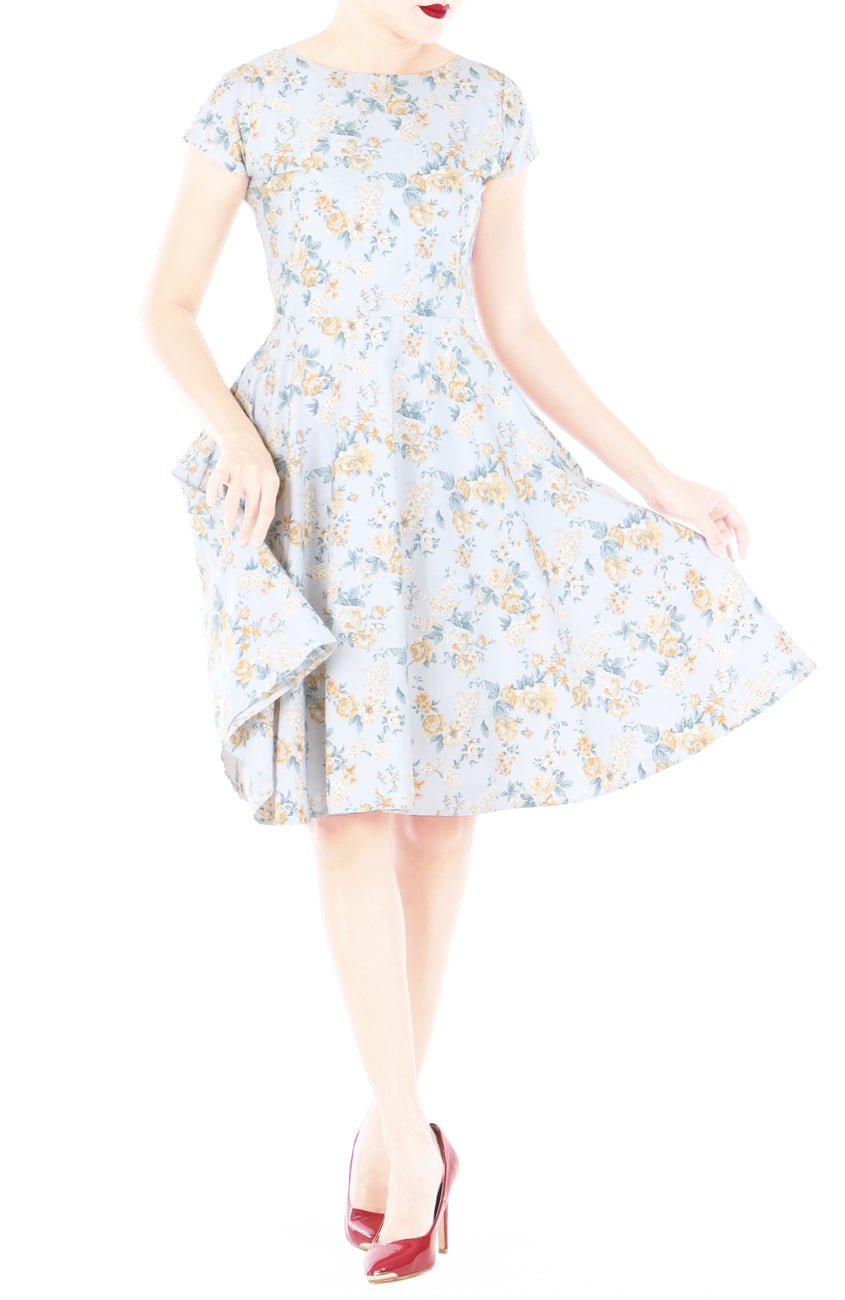Aureate Rose Flare Tea Dress