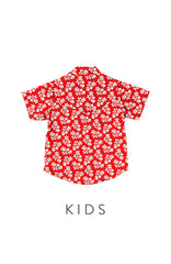 BOYS Auspicious Flowers at Dawn Mandarin Collar Shirt