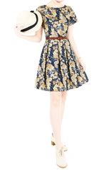 Autumn Adventures Flare Dress with Short Sleeves