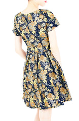 Autumn Adventures Flare Dress with Short Sleeves