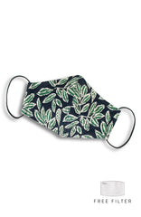 Batik Feuille Pure Cotton Face Mask - Forest