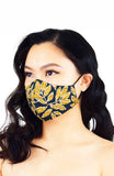 Batik Feuille Pure Cotton Face Mask - Mustard