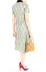 Batik Leaf Lian Kebaya Dress with Obi Belt - Turmeric