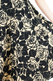 Black Desert Rose Flare Midi Dress