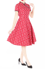 Blossoming Affluence Cheongsam with Pearl Buttons