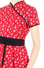 Blossoming Affluence Cheongsam with Pearl Buttons