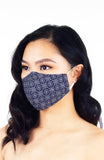 Bohemian Moroccan Gypsy Pure Cotton Face Mask - Navy