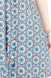 Bohemian Marrakech A-Line Button Down Dress - Egyptian Blue
