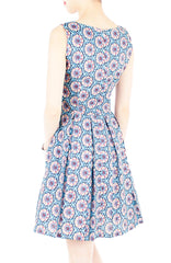 Bohemian Marrakech Getaway Flare Dress - Egyptian Blue