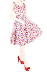 Botanical Brunch Floral Flare Midi Dress