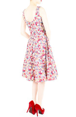 Botanical Brunch Floral Flare Midi Dress