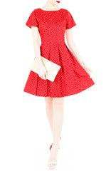 Bountiful Baby Blooms Flare Dress with Short Sleeves