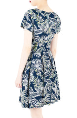 Brunch in Batik Flare Dress with Short Sleeves