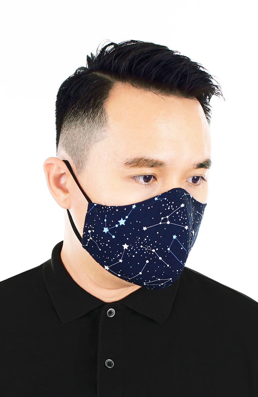 CHIVALRY Moonlight Galaxy Pure Cotton Face Mask - Midnight Blue