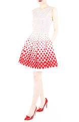 Café Parfait Flare Dress in Red Dots