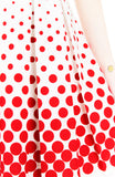 Café Parfait Flare Dress in Red Dots