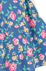 Charming Roses of Hearts Flare Midi Dress - Vintage Blue