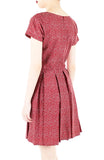 Charming Clematis Flare Dress with Short Sleeves