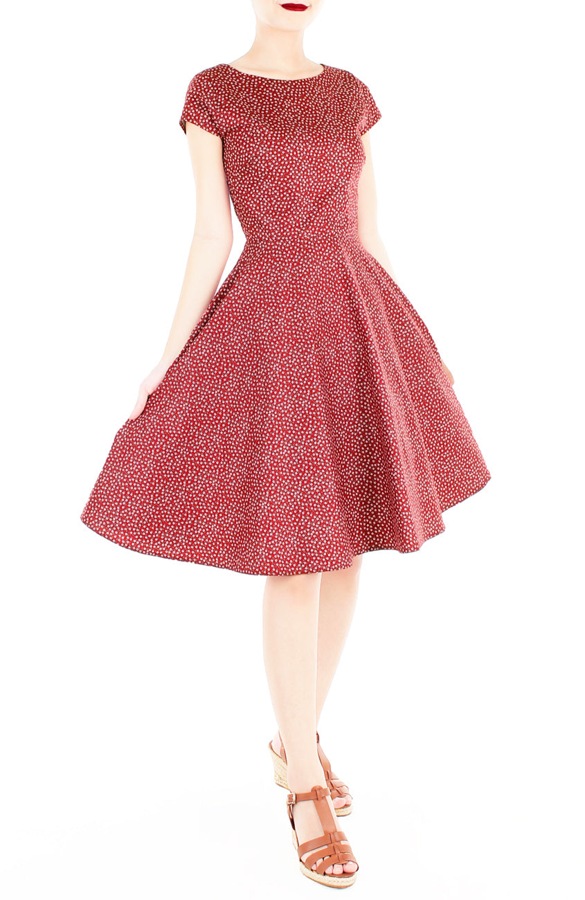 Charming Clematis Flare Tea Dress