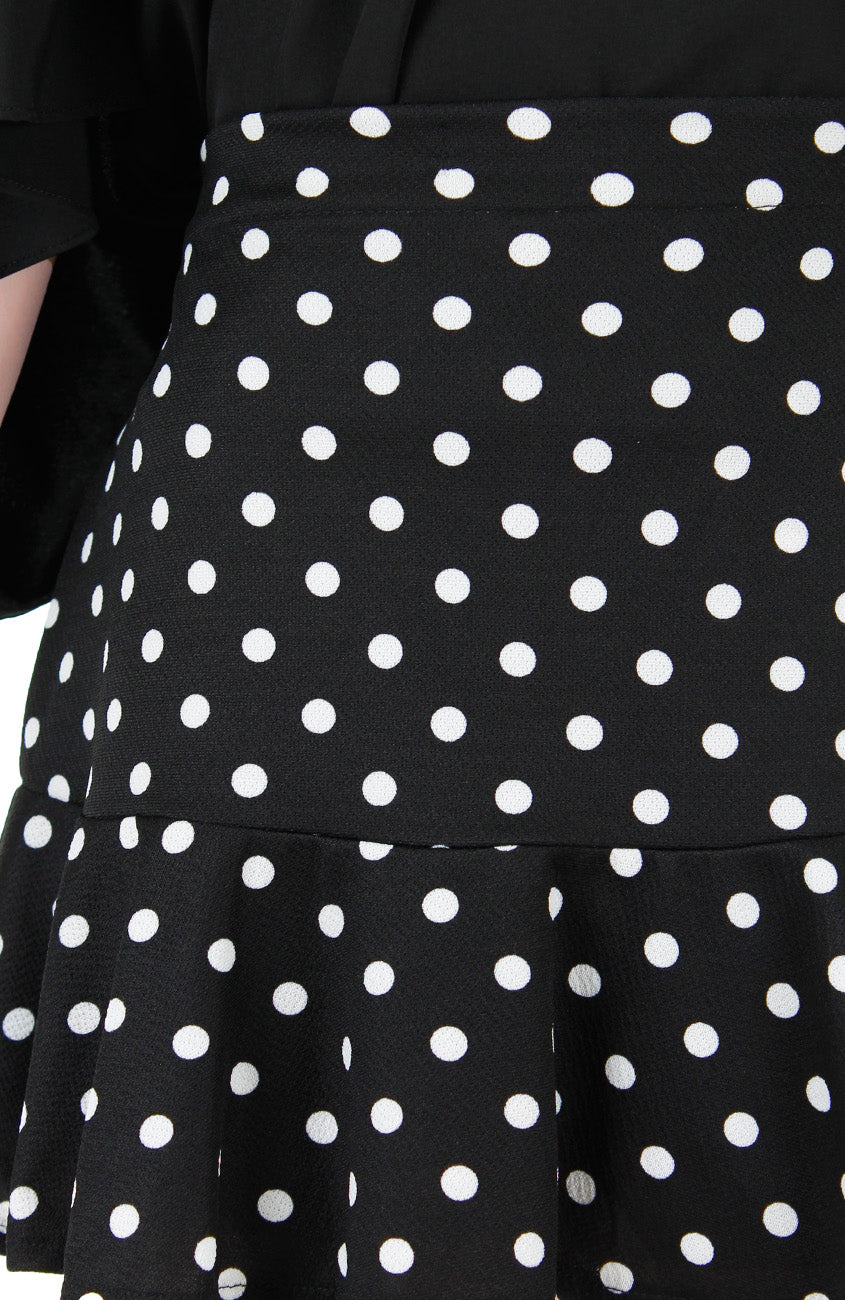 Charming Polka Dot Mini Trumpet Skirt with Safety Shorts