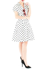 Charming Polka Dots Anna Shirtdress - White