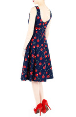 Cherry, Cherry Lips Flare Midi Dress