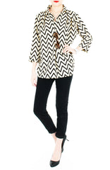 Chevron City Pursuit Blouse - Vanilla