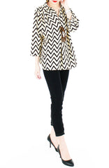 Chevron City Pursuit Blouse - Vanilla