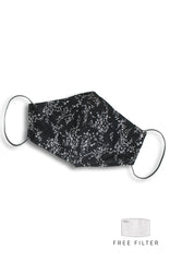 Chinoiserie Sakura Pure Cotton Face Mask - Raven Black