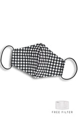 Classic Checkered Beauty Pure Cotton Face Mask - Noir Black