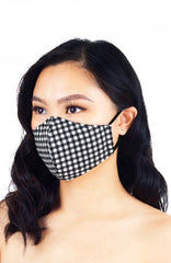 Classic Checkered Beauty Pure Cotton Face Mask - Noir Black