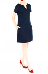 Classic Chic Lily Shift Dress - Midnight Blue