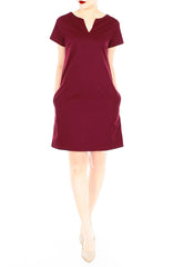 Classic Chic Lily Shift Dress - Wine Red