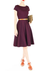 Classic Weekender Flare Tea Dress - Mulberry