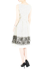 Conservatory Lace Reception Flare Midi Dress