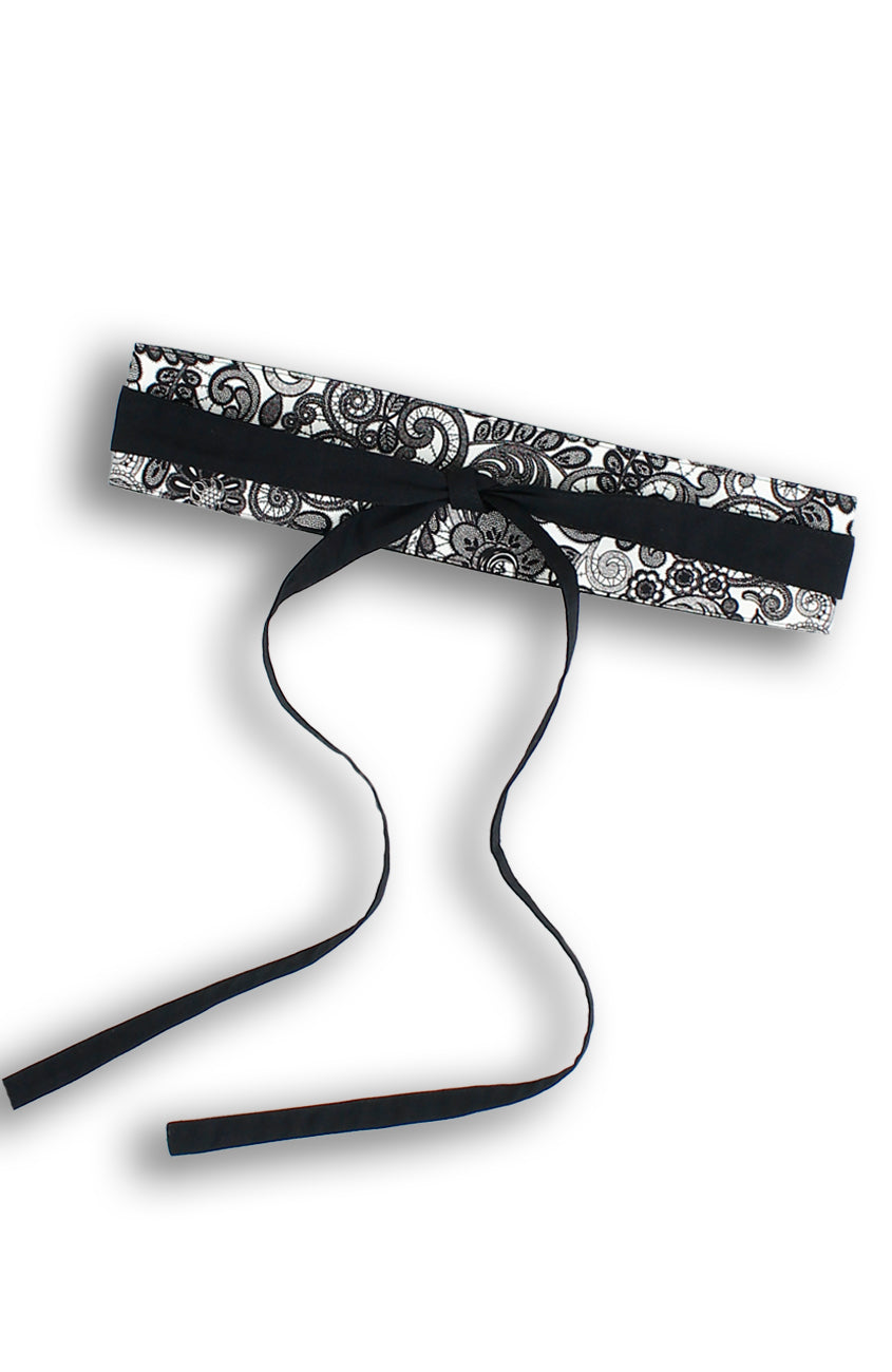 Contemporary Obi Belt - White Chantilly