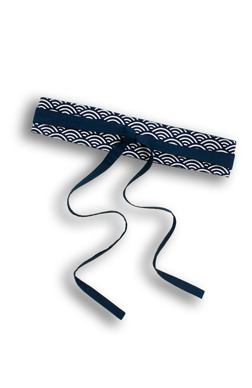 Contemporary Obi Belt - Midnight Seigaiha