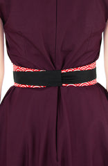 Contemporary Obi Belt - Red Seigaiha