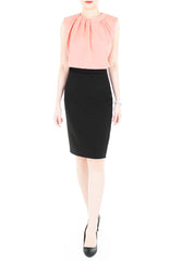 Creative Leadership High Neck Blouse - Rose Pink