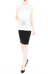Creative Leadership High Neck Blouse - White