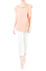 Current Cascade Top - Light Peach