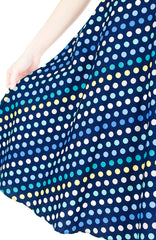 Dance the Disco Polka Dot Flare Midi Dress