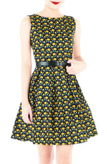 Dancing Dahlias Flare Dress