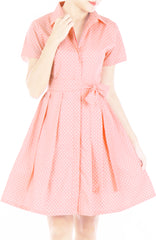 Darling Dots Anna Shirtdress - Peach Pink