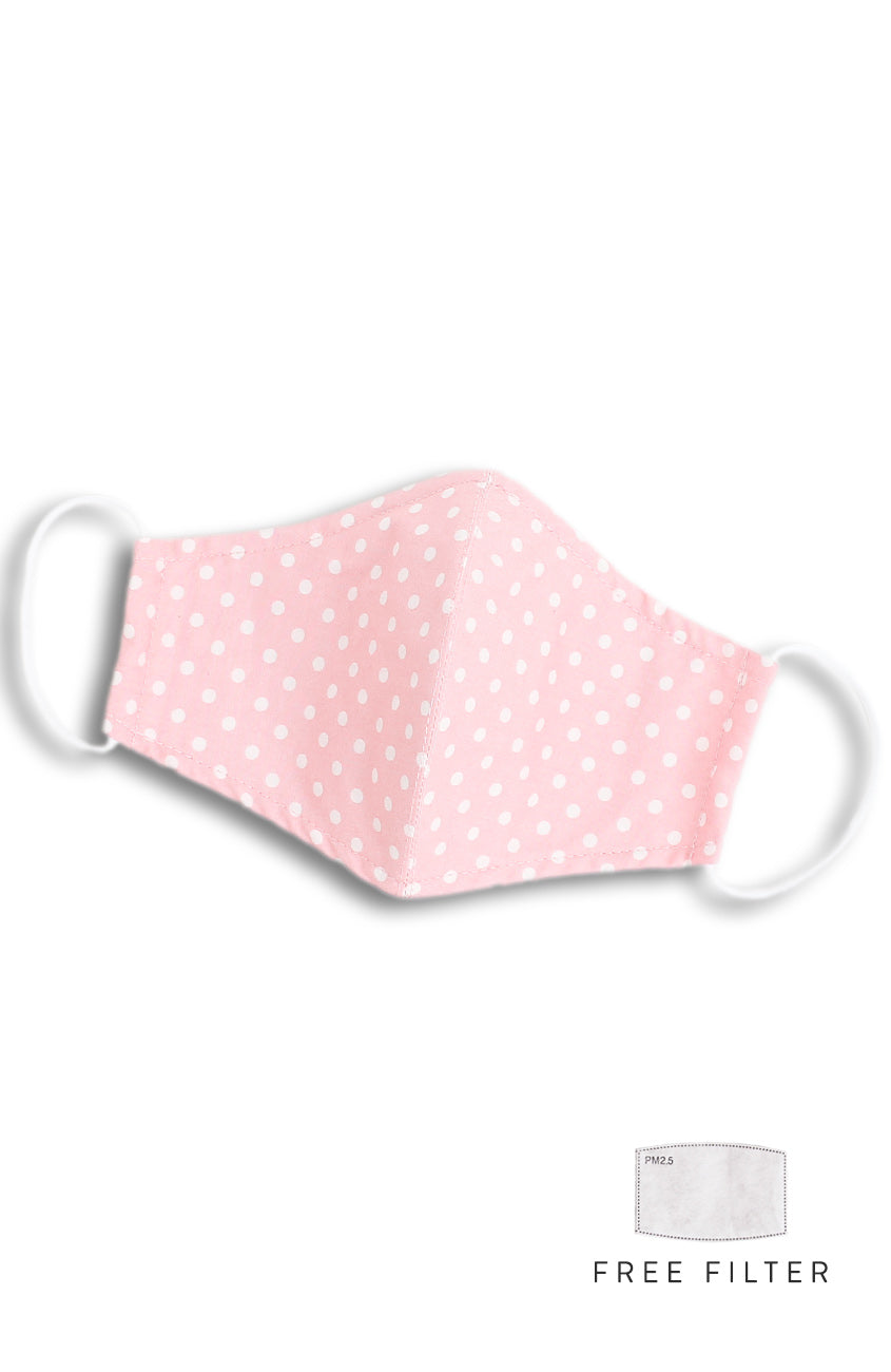Darling Dots Pure Cotton Face Mask - Ballet Pink