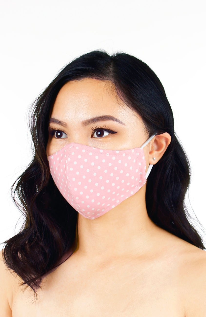 Darling Dots Pure Cotton Face Mask - Ballet Pink