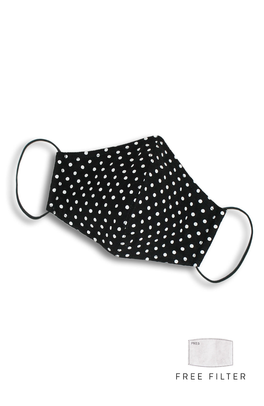 Darling Dots Pure Cotton Face Mask - Flamenco Black